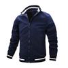 Spring and Autumn New Casual Loose Jacket Men's Spring and Autumn Sports Solid Color Stand-Up Jacket Men's