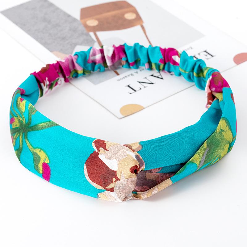 Hair Accessories Retro Wide-Brimmed Cross Headband Elastic Headband