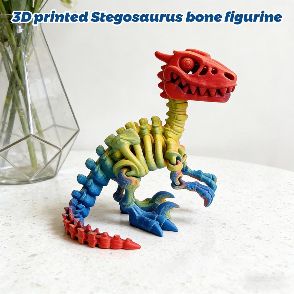 3D Printed Dragon Velociraptor Skeleton Ornament, Realistic Dragon, Fun And Trendy Printed Toy Dragon