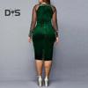 Formelles Damen-Partykleid, Bankettkleid, farblich abgestimmt, glänzende Pailletten, lange Ärmel, Rundhalsausschnitt, Netzstoff, Patchwork, hohe Taille, schmale Passform, Frühlings-Herbst-Abend