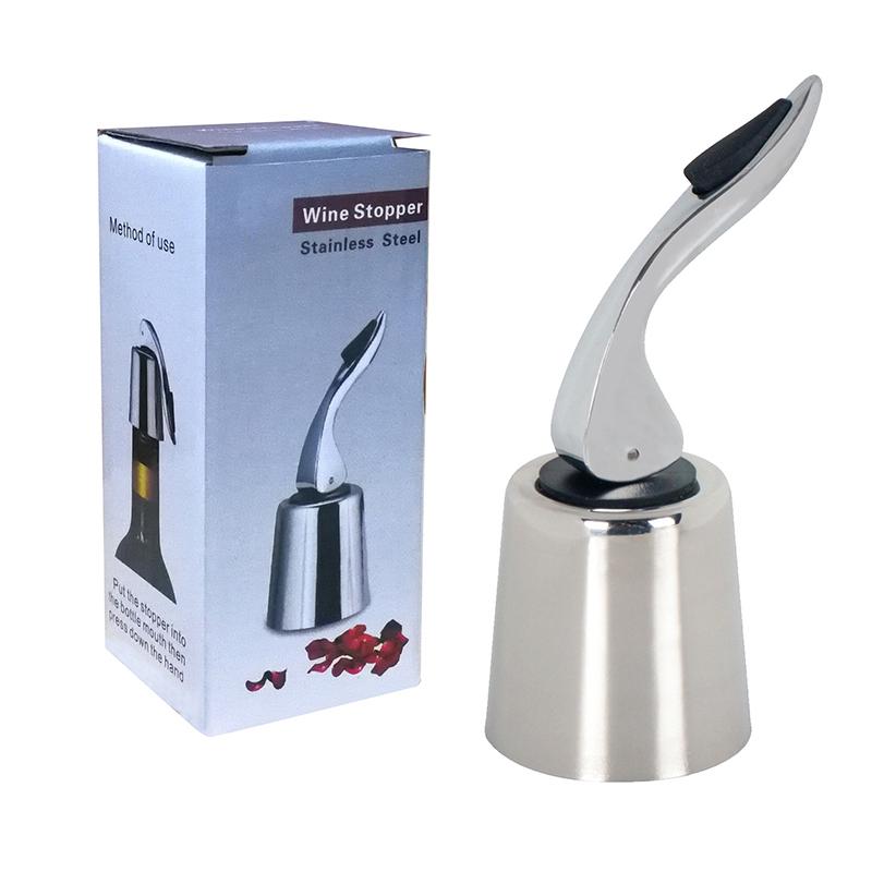 Uzávěr láhve na víno,Nerezová zátka na láhve vína se silikonem,Vakuová zátka na láhve pro opakované použití zachová čerstvost vína