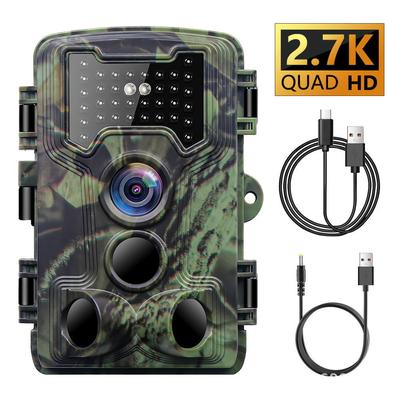 2.7K Hunting Camera, Camouflage Design, Aperture Function, Suitable for Hunting and Observation, Suitable for Animal Monitoring and Hunting Supplies