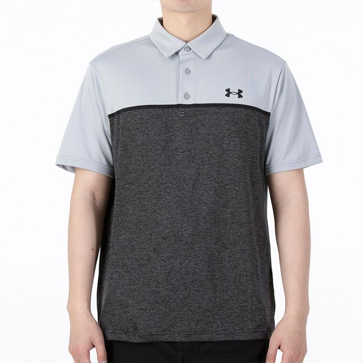 Under Armour Playoff Color Block Golf Polo Shirt Men Polo Shirts Black 1362495-001