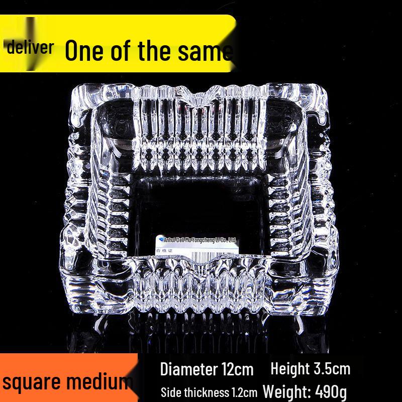 Premium Anti-Fly Ash Crystal Glass Ashtray for Stylish Living Rooms