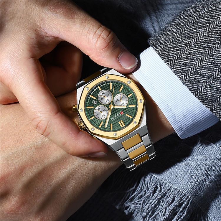 FORSINING Orologio classico analogico al quarzo, cinturino in