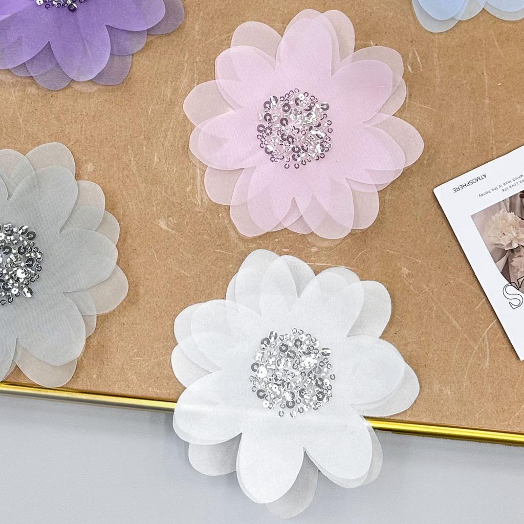 Multi-Layer Beaded Sequins Flower Cloth Stickers Clothing Children'S Clothing Skirt Luggage Shirt Lace Decoration Accessories