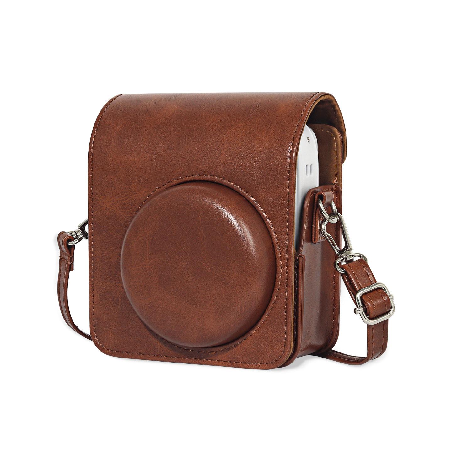 

[Film Lab] Instax Mini 13 PU Leather Camera Case Soft Protective Case with Strap CAA103 коричневий