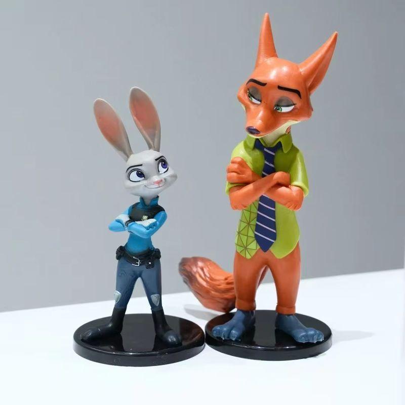 

Zootopia Judy And Nick Fox Figurine Set Bagged Collectible Toys For Boys Girls Birthday Gift Action Figures Display Poseable Articulated Scale with bag