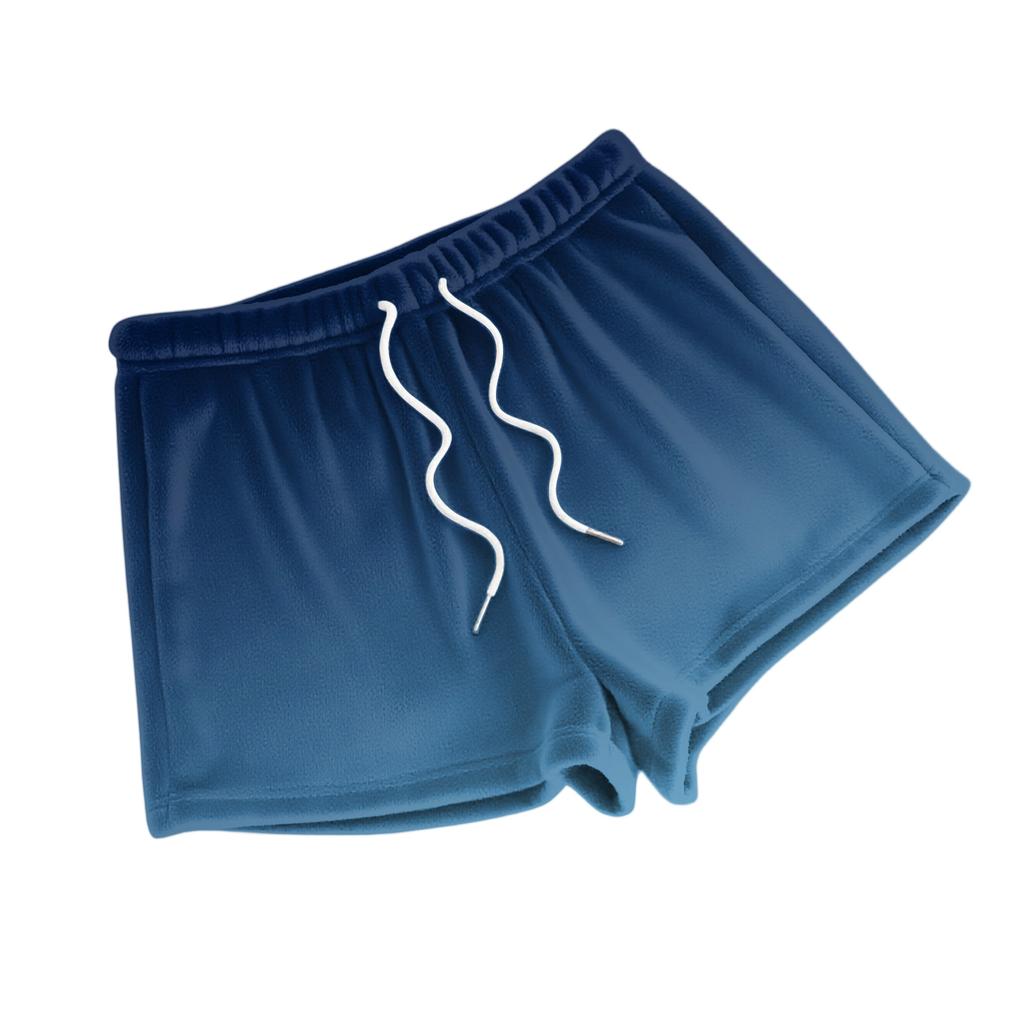 Women's Fashionable Loose-Fit Pajama Shorts With Fleece Gradient Print Casual Pants