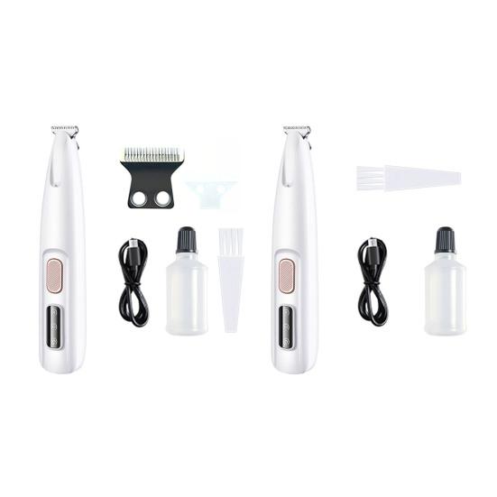 Šuns letenų kirpiklis su LED lempute 3-in-1 elektrinis šunų plaukų kirpimo mašinėlė žemo triukšmo belaidė įkraunama naminių gyvūnų skustuvas letenoms, ausims, snukiui, užpakaliui