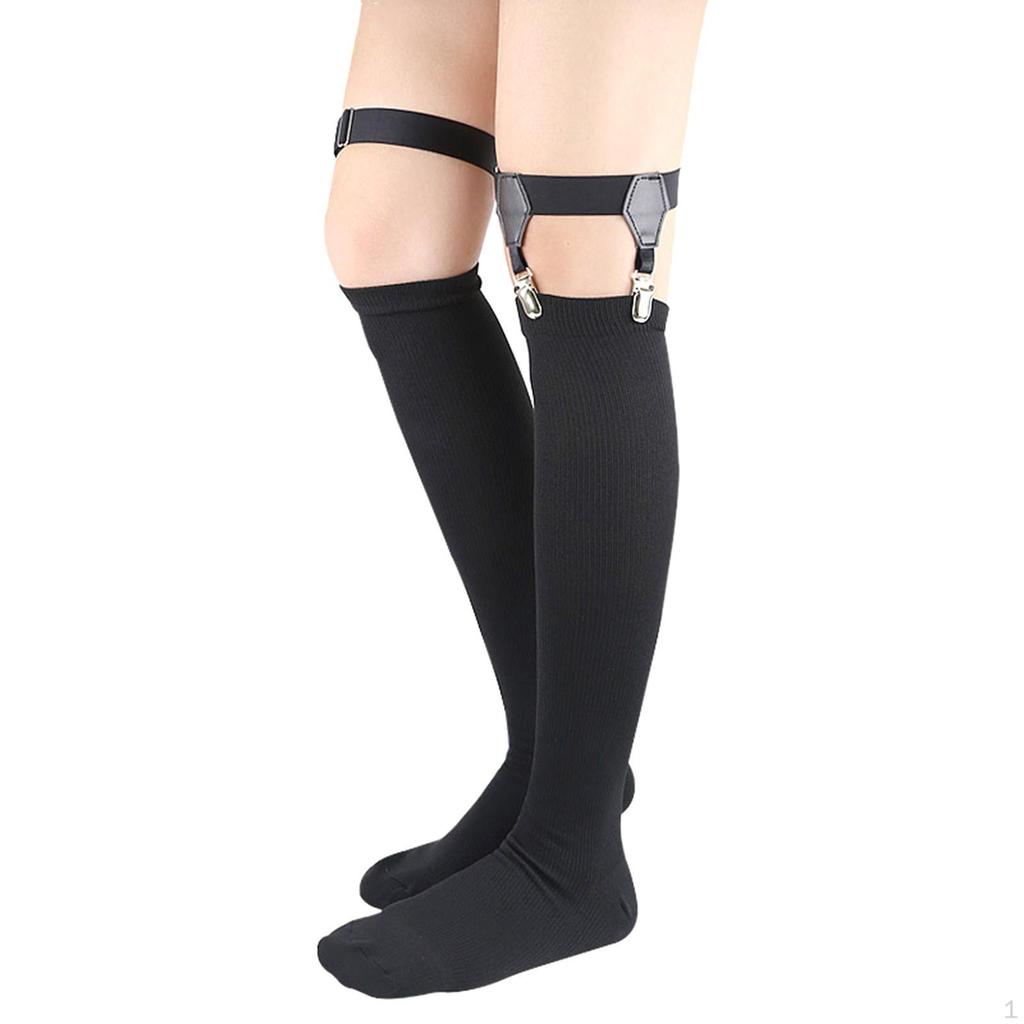 Adjustable Leg Garter, Thigh Garters Portable Comfortable Suspender Black Garter Belt for Stage