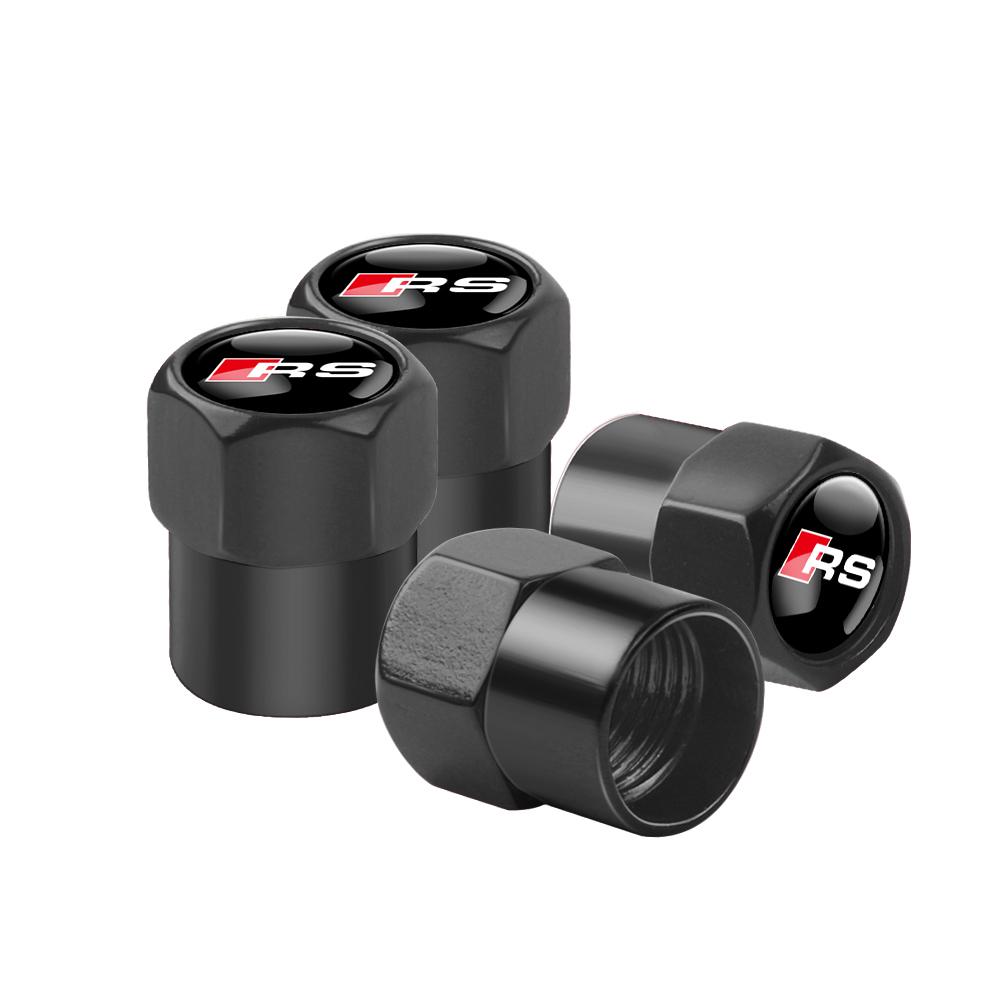 For Audi 8P Aluminum Car Tire Valve Caps Auto Truck Motocycle Bike Tyre Wheel Stem Air Valve Dust Cover For Audi S RS A3 8P S3 A4 B8 B7 A6