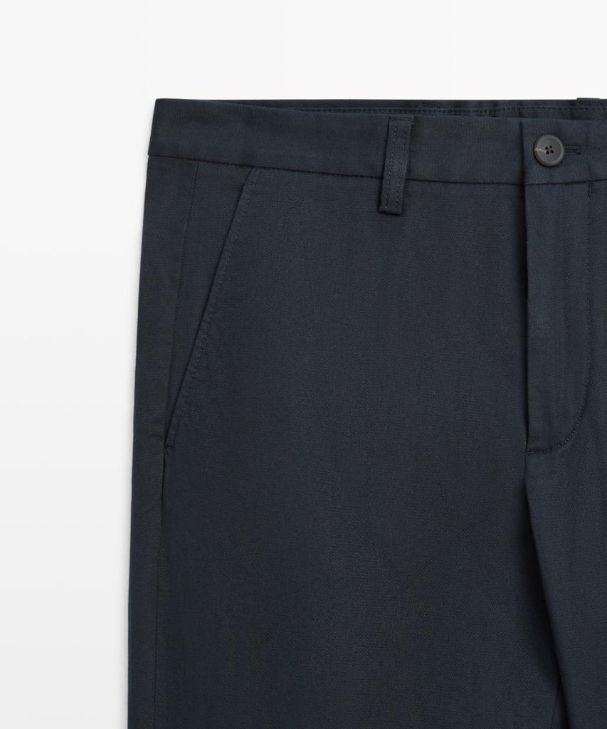 Masimodutti Cotton Blend Slim Fit Pants
