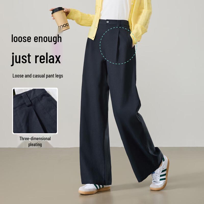 ESE-Y Women's High-Waist Lyocell Cotton Wide-Leg Pants