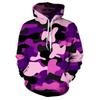 Mens Hooded Oversized Sweatshirt With 3D Camo Print Front Pocket Long Sleeve Fall Casual Wear