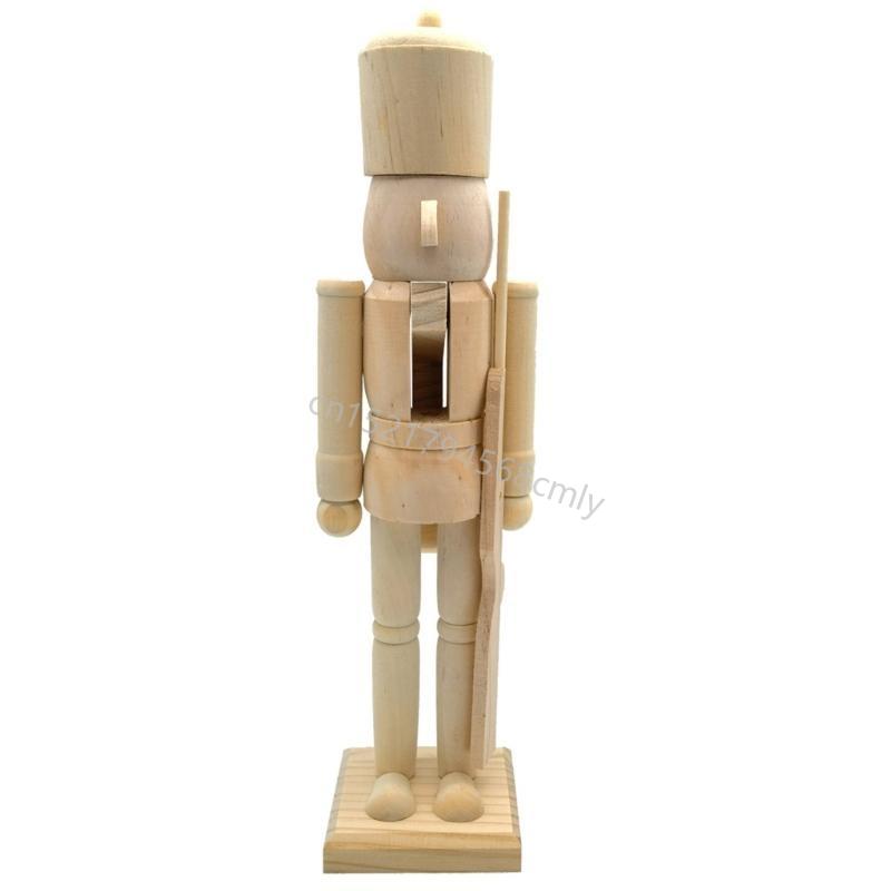 Christmas Soldiers Unpainted Nutcrackers Figures Table Decorations Ornament 6XDE