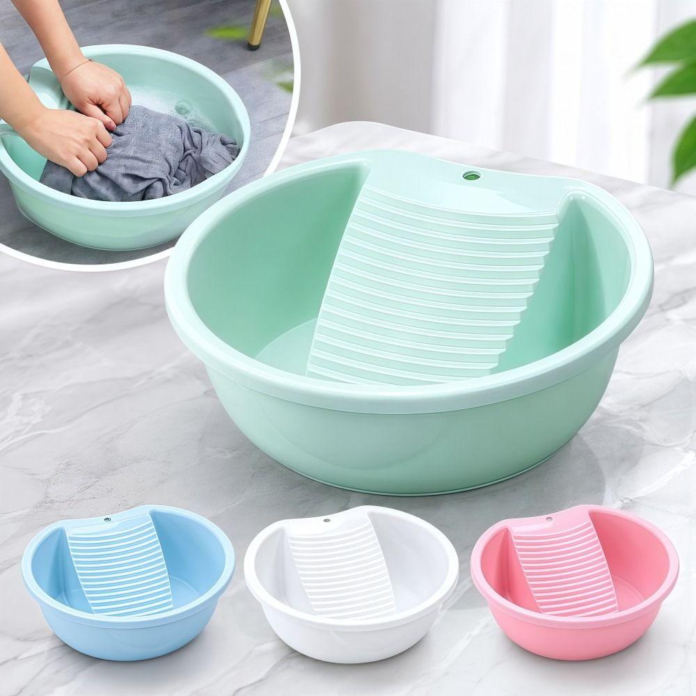 Thickened Washboard Laundry Basin Plastic Laundry Tub  Hand Washing Clothes