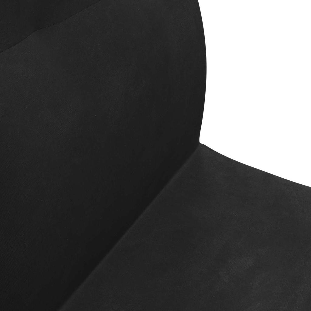 Adjustable Floor Footstool Black Velvet
