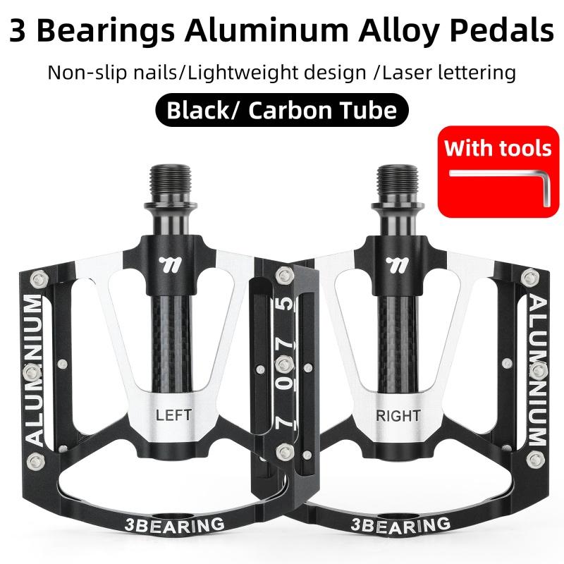 WEST BIKING Ultralight Bicycle Pedal CR-MO Axle 3 Bearings Bike Pedal Anti Slip Racing Pedal MTB Gravel Road Bike Accessories