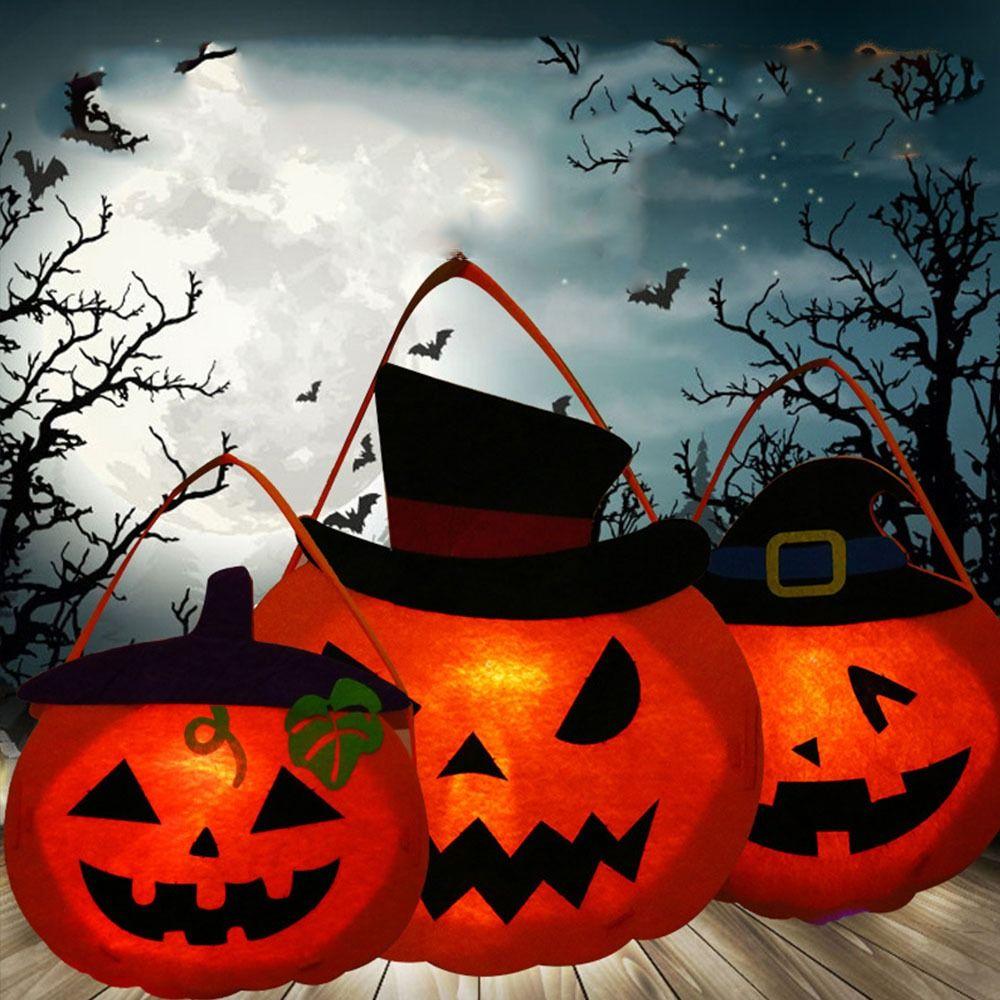 Glowing Pumpkin Lantern Reusable Halloween Ornament Halloween Light Halloween Party Decorations