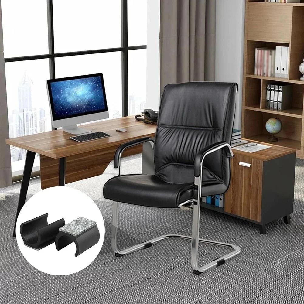 24pcs Felt Chair Gliders for Cantilever Chairs Easy Installation Floor Scratch Protector for Parquet Laminate Tiles