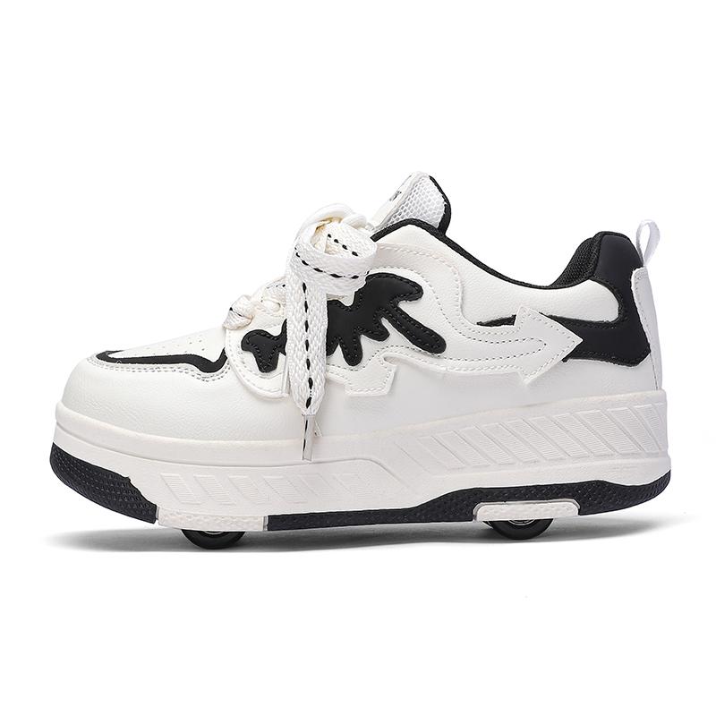 Scarpe con ruote per bambini/ragazze, stivali sportivi a quattro ruote, pattini a rotelle rimovibili, scarpe da skate per studenti, scarpe sportive