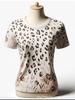 Women's Summer Leopard Print Round Neck Short-sleeved T-shirt