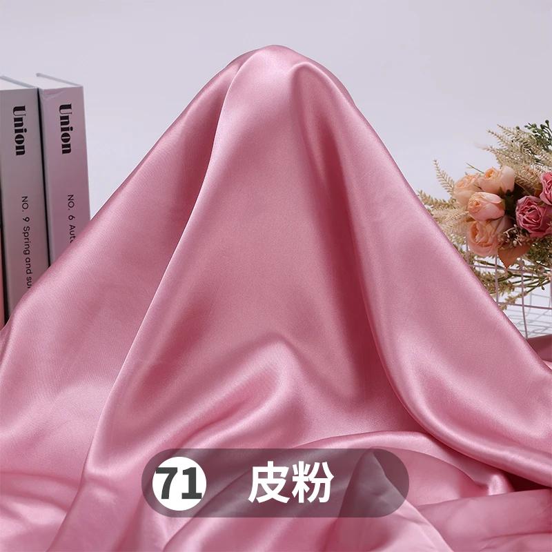 Soft Smooth Satin Fabric By The Meter for Clothes Hanfu Gift Box Lining Wedding Decoration DIY Sewing Cloth Plain White Purple