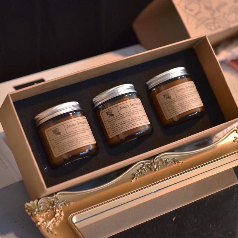 Handmade Aromatherapy Tea Cup Candle Set - Romantic Scented Wedding Favors Gift Box