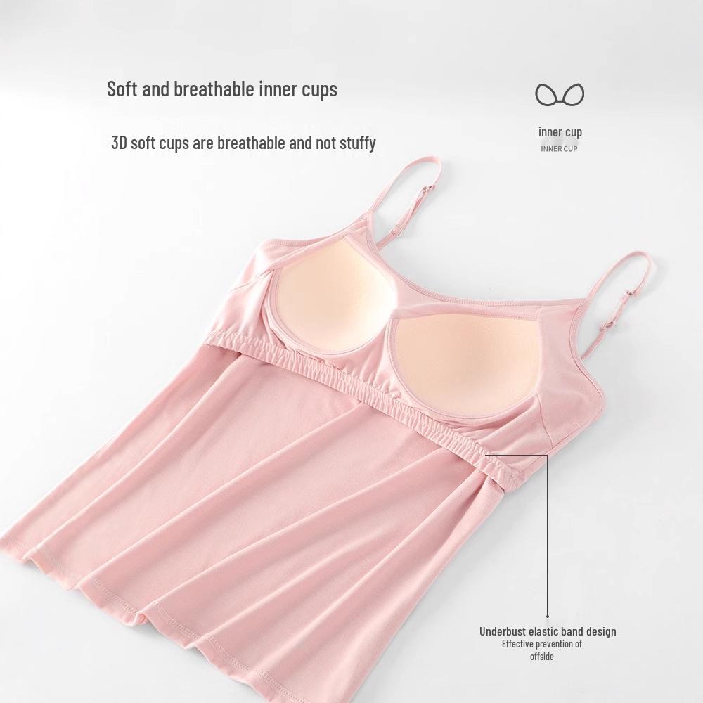 Wire-Free Pad Tank Top Camisole - Sexy, Cool, No Bra Needed, Women's Home Wear