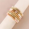 Badu Stackable Heishi Beaded Bracelets For Women Colorful Polymer Clay Beads Surfer Boho Bracelet Summer Beach Jewelry Set