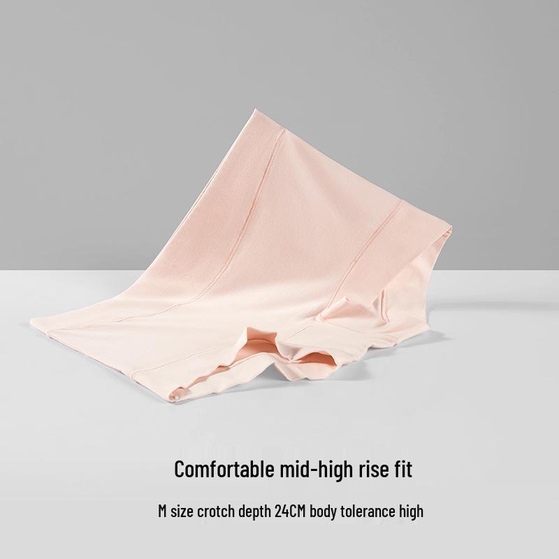 Women's Mid-Rise Tummy-Control Cotton Briefs with Silk Crotch and Antibacterial Seamless Design