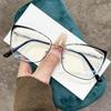 2026New unisex versatile glasses with metal frames, popular online, face-slimming decorative flat lenses, suitable for myopia, natural look
