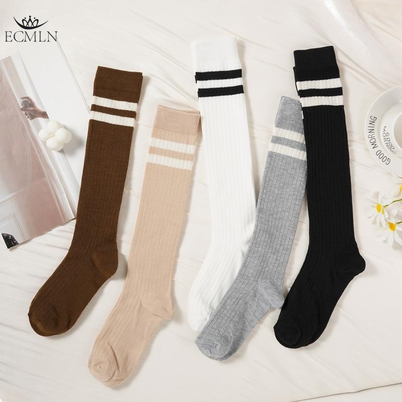 Women Striped Socks Knee High Socks Cotton Non-Slip Sweat-Absorbing Thigh Over Knee Long Socks for Women