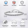 Vnox Pulseras de Cadena de Eslabones de Serpiente Punk para Hombres, Pulsera de Cadena Retorcida de Acero Inoxidable Color Negro Plata Brillante, Joyería Cómoda para Llevar