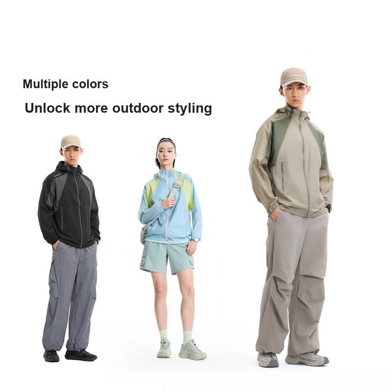 Li Ning Outdoor CF Color Block UPF 50+ Water-Resistant Ice Feel Comfortable Sun Protection Jacket Unisex jackets Black AFDW213-3