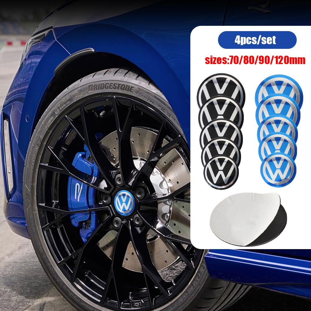 70/80/90/100/120mm Car Aluminum Logo Wheel Center Hub Cap Sticker Cover for Volkswagen VW GTI Golf Jetta Polo Passat Rline Caddy zd9