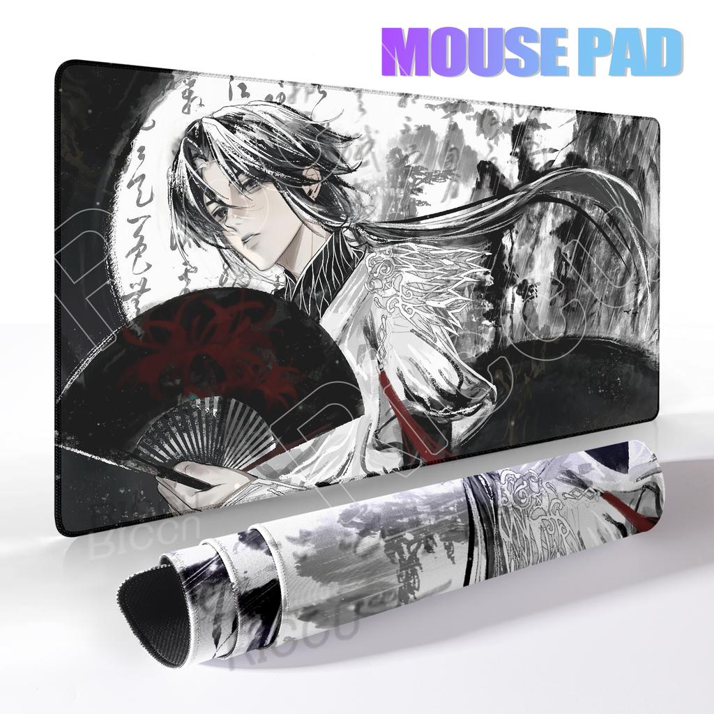 Samurai Black Mouse Pad Large Computer Gamer Table Mat Laptop Art Desk Mat PC Mousepad Non-slip Rubber Keyboard Accessories Pads