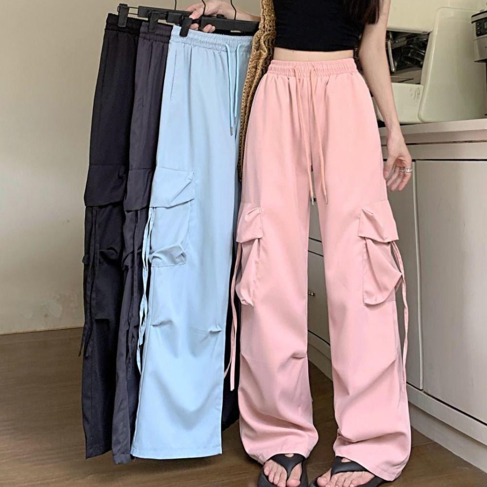Y2K Baggy Cargo Pants Drawstring Women Joggers Trousers Comfortable Wide Leg Sweatpants  Women