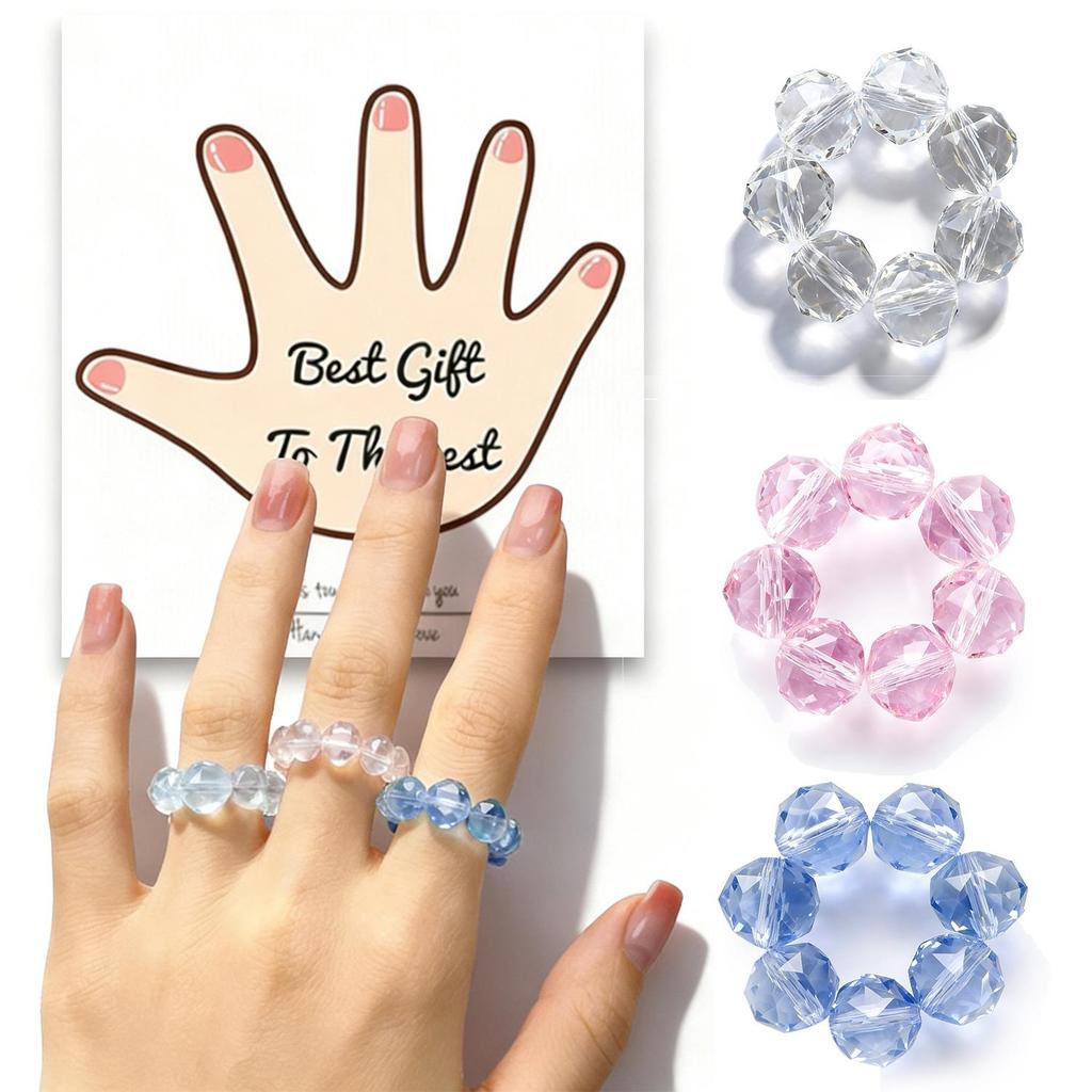Portable Crystal Beaded Fingertip Stress Relief Toy - Adult Finger Ring