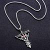 Stainless Steel Jewelry Double Dragon Sword Titanium Steel Pendant Necklace Pendant Retro Punk Cross Transit Chic Fashionable Male AccessoriesFashion