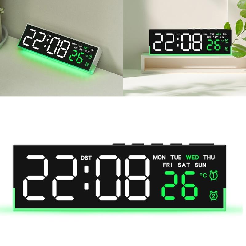 Digital Alarm Clock for Bedroom Desk Clock for Living Room Bedroom with Large Number,Dimmer,Loud Alarm Temperature