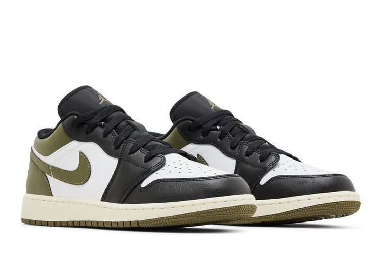 Jordan 1 Low Black Toe Medium Olive (GS)