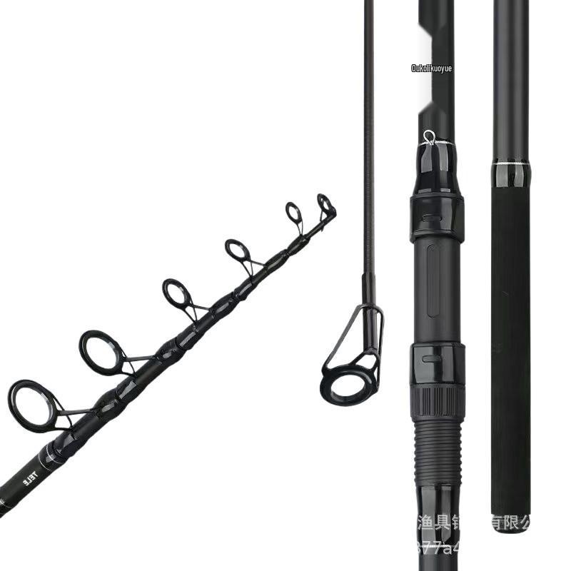 Telescopic Ultra-Hard Carp Fishing Rod Set with Large Guides for Shore and Reservoir Casting