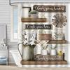 Bathroom Waterproof Curtain Digital Printing Plant Vase Shower Curtain Non-Punching Toilet Partition Curtain Shower Cloth