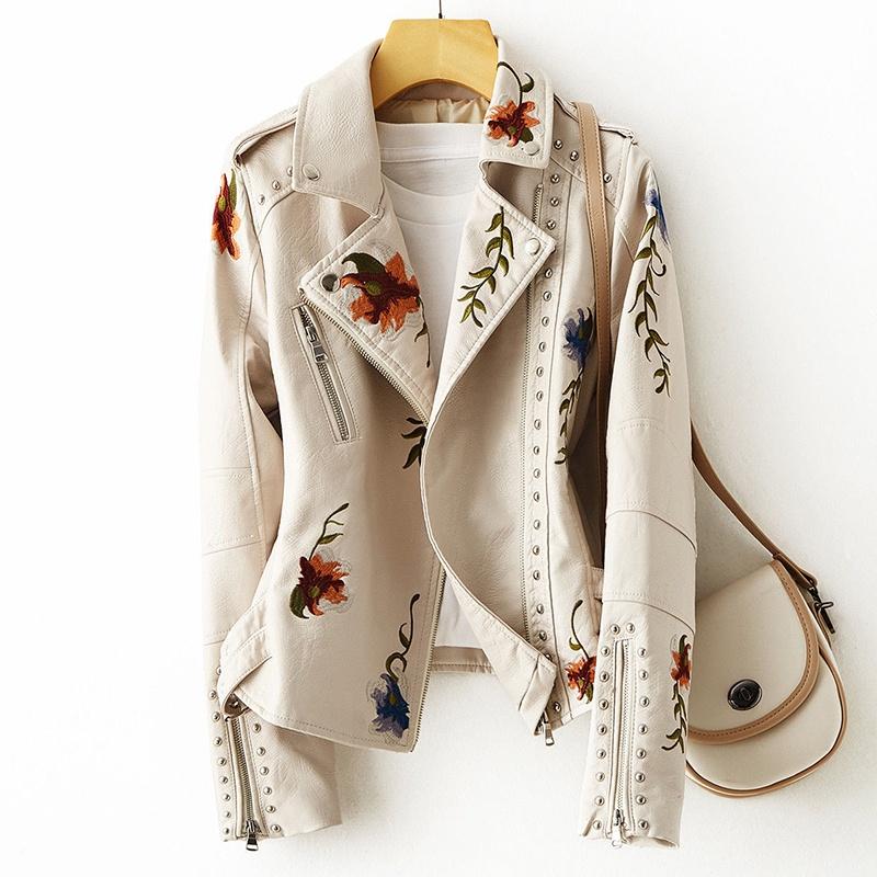 

Leather Blazer for Women Casual Long Sleeve Zipper Coat Slim Fit Suit Jacket XL білий