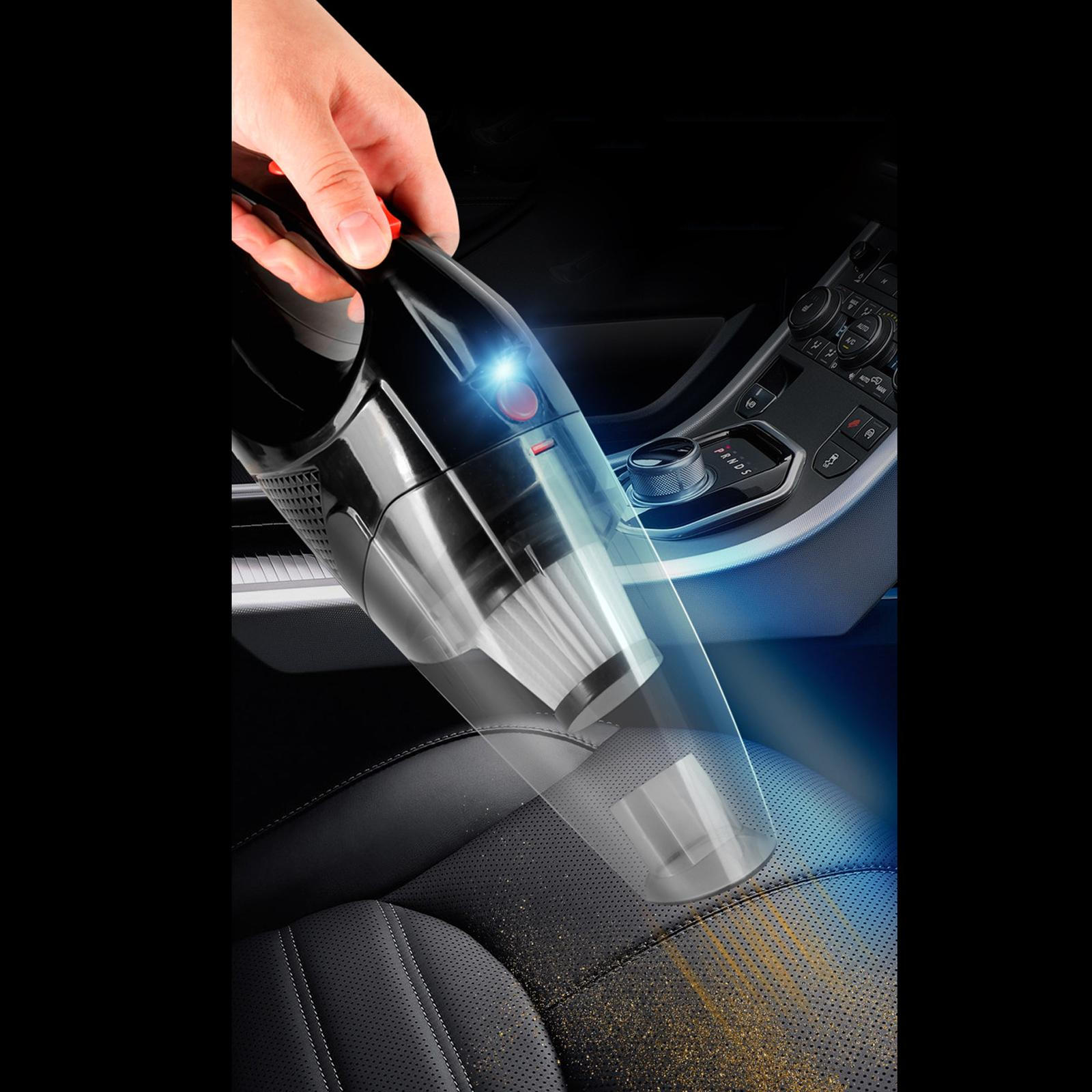 Car Vacuum Cleaner Small with LED Lighting Lightweight Wet and Dry Use 12V Wired