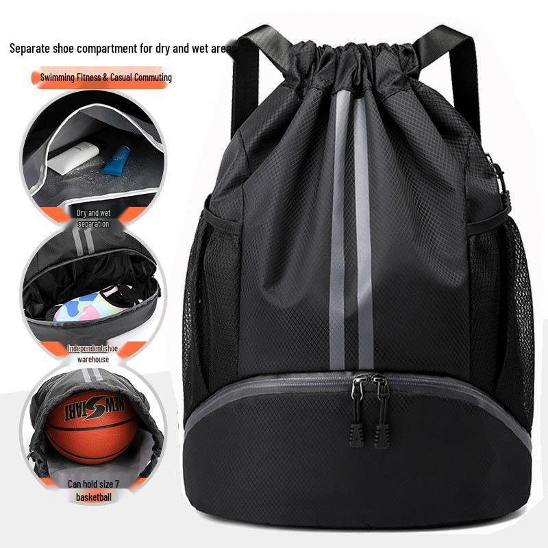 Marathon Sports Bag: Drawstring, Wet/Dry Separation, Perfect for Training, Basketball, Swimming, and Fitness
