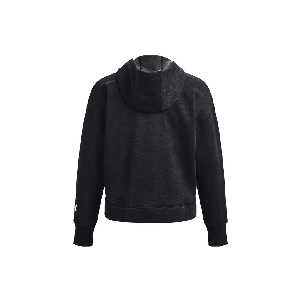 Under Armour Solid Color Logo Print Zip-Up Hoodie Women hoodies Black 1374106-001
