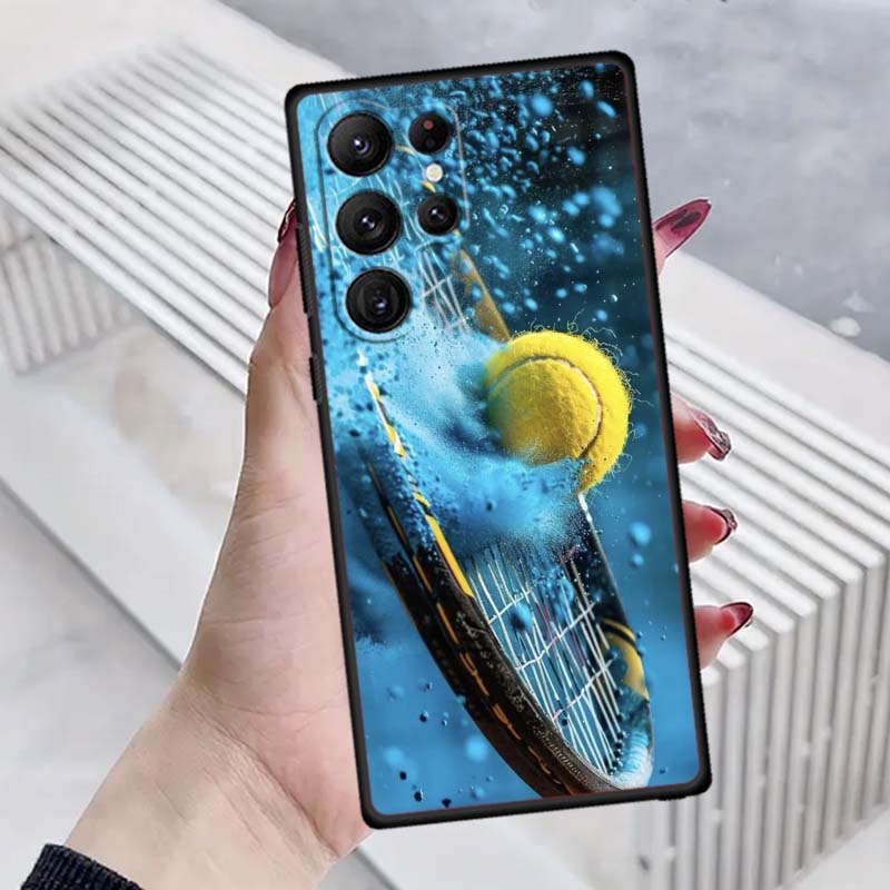 Sports Style Pattern Phone Case For Samsung Galaxy S26 S25 S24 S23 S22 S21 S20 Ultra Plus FE 5G Black Soft TPU